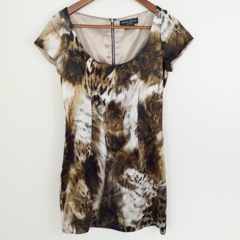 Guess By Marciano Animal Print Silk Mini Dress Size XS